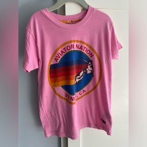 Pink size 8 aviator nation tshirt
